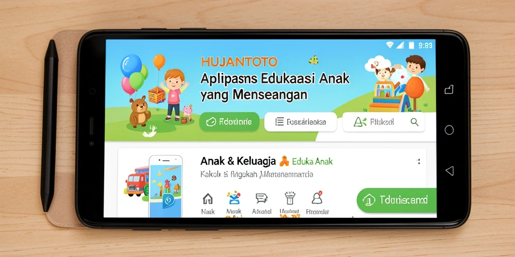 Tampilan antarmuka HUJANTOTO yang menarik dan interaktif untuk anak-anak.