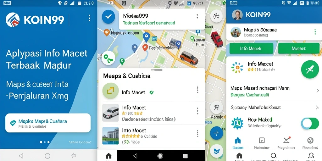 Antarmuka KOIN99 yang menampilkan informasi kemacetan secara real-time.