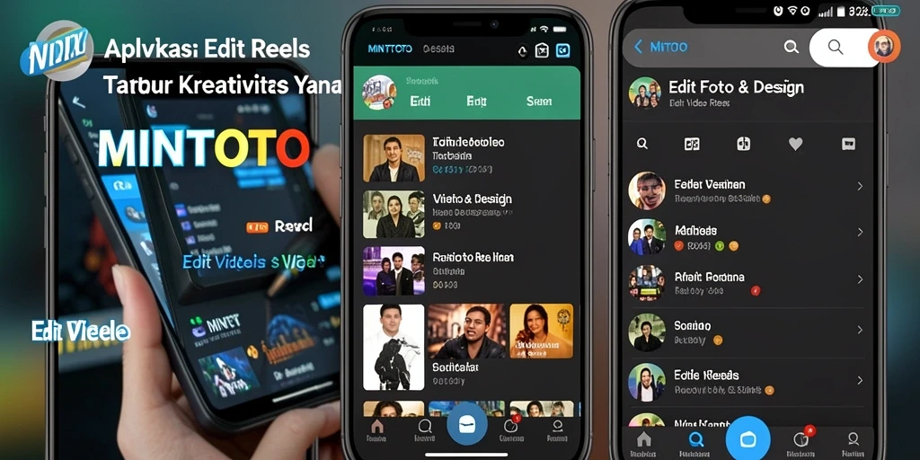 Tampilan antarmuka MINTOTO saat mengedit video reels yang menarik.