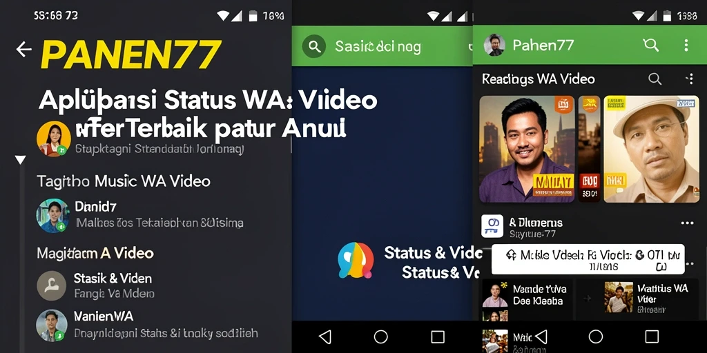 Antarmuka pengguna <strong>PANEN77</strong> yang intuitif untuk membuat status WA video.