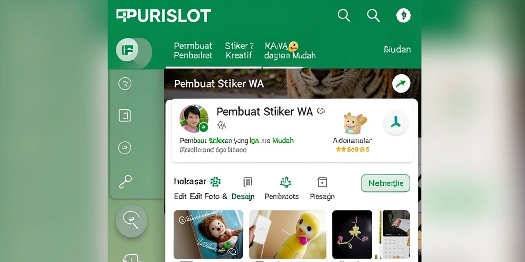 Antarmuka pengguna PURISLOT yang ramah dan mudah digunakan.