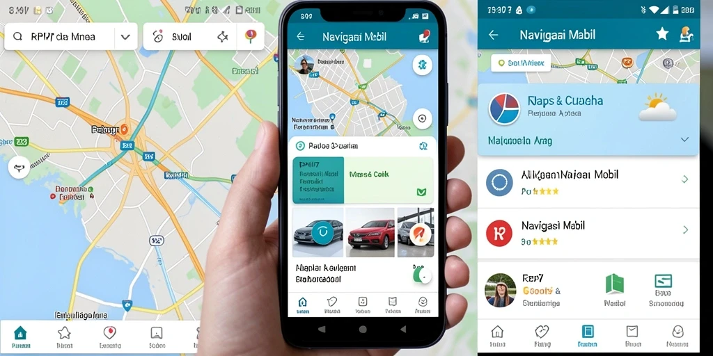 Tampilan antarmuka utama RPVIP7 yang memudahkan navigasi mobil.
