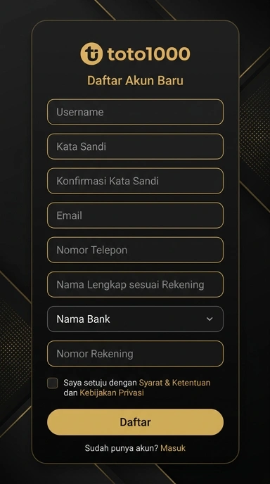 Panduan Registrasi Akun Baru toto1000 di Android